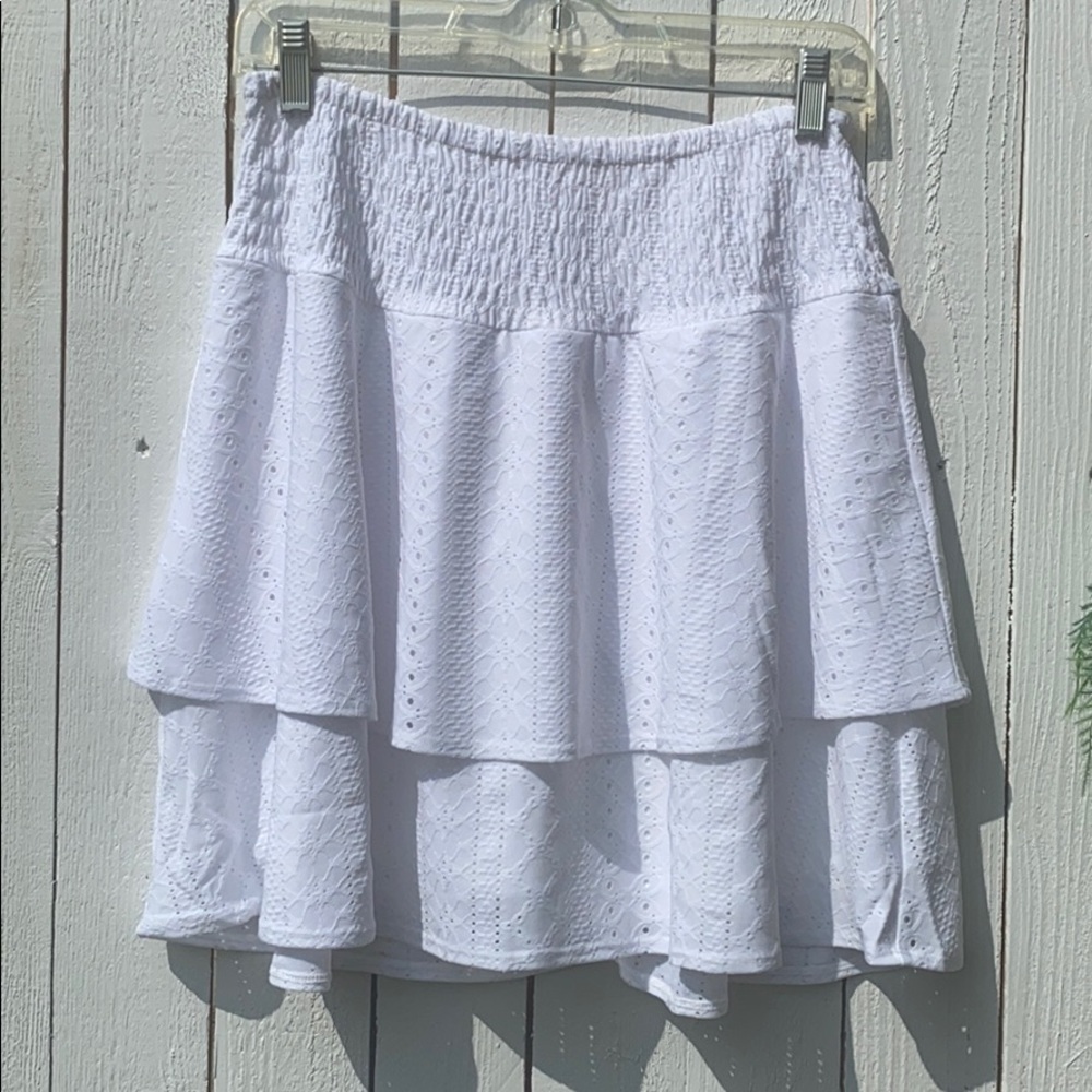 Tiered Eyelet Skirt - Picture 1 of 8